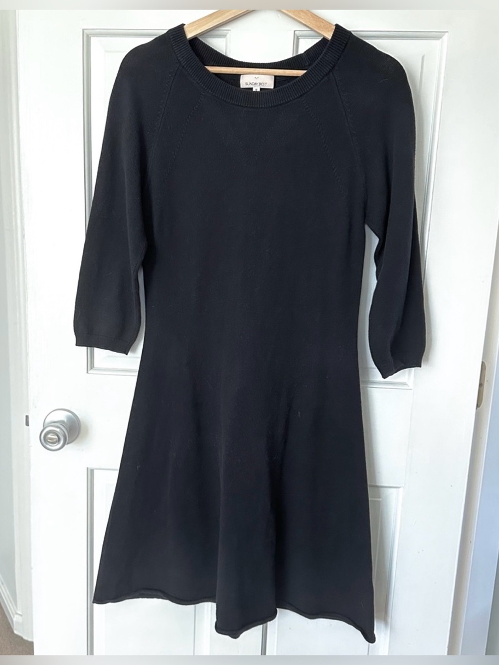 Aritzia Sunday Best Black Tolle Ballet Knit Sweater Mini Dress Balletcore Size M